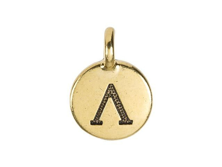 TierraCast Antique Gold-Plated Pewter Greek Letter Charm - Lamda TierraCast Antique Gold-Plated Pewter Greek Letter Charm - Lamda