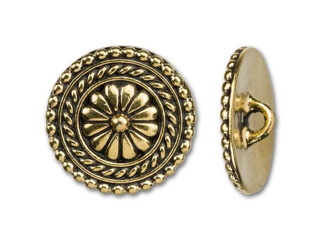TierraCast Antique Gold-Plated Pewter Large Bali Button