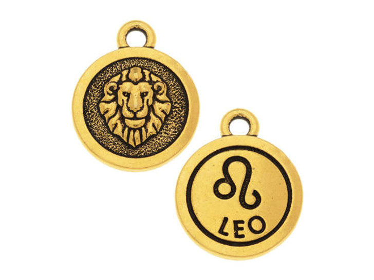 TierraCast Antique Gold-Plated Pewter Leo Charm