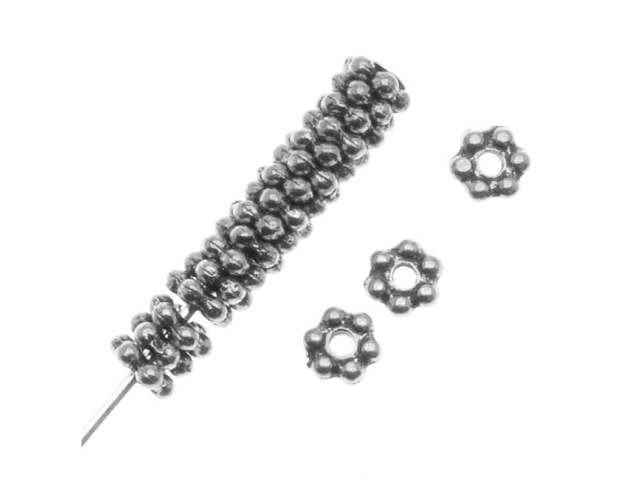 TierraCast Antique Silver 3mm Beaded Heishi Daisy Spacer