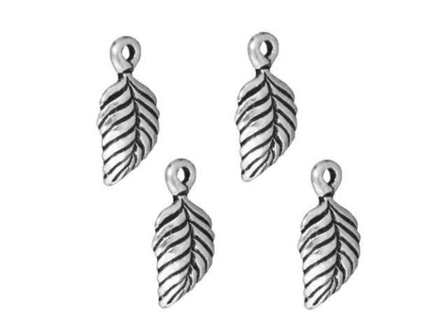 TierraCast Antique Silver Birch Leaf Charm