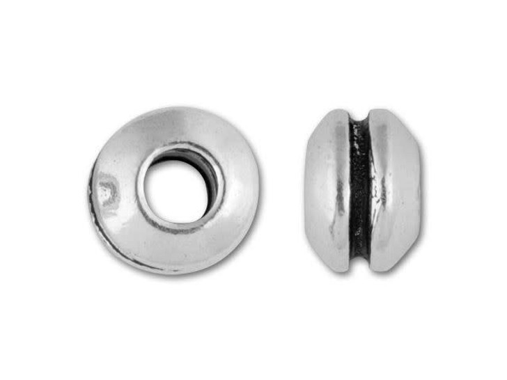 TierraCast Antique Silver Grooved Large Hole Bead