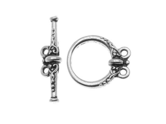 TierraCast Antique Silver Heirloom 2-Loop Clasp Set