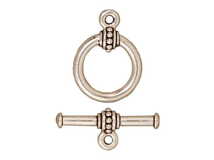 TierraCast Antique Silver Large Beaded Clasp Set