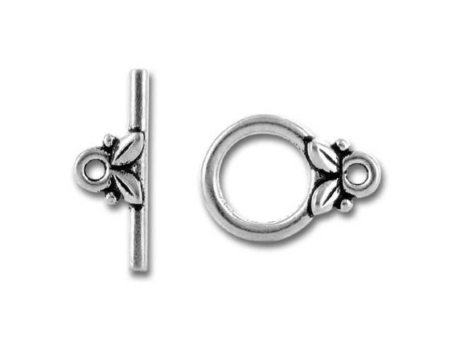 TierraCast Antique Silver Leaf Clasp Set