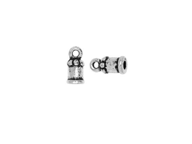 TierraCast Antique Silver-Plated Pewter 2mm Palace Cord End Cap