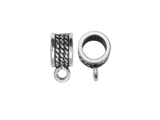 TierraCast Antique Silver-Plated Pewter 8mm Rope Bail