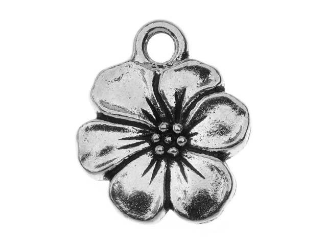 TierraCast Antique Silver-Plated Pewter Apple Blossom Charm