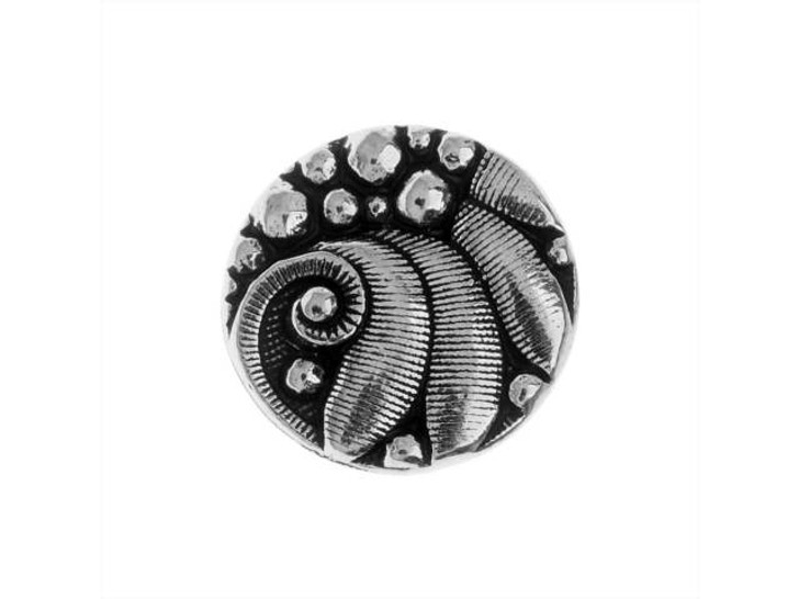 TierraCast Antique Silver-Plated Pewter Czech Round Button