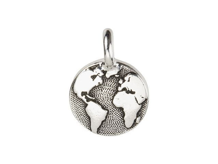 TierraCast Antique Silver-Plated Pewter Earth Pendant