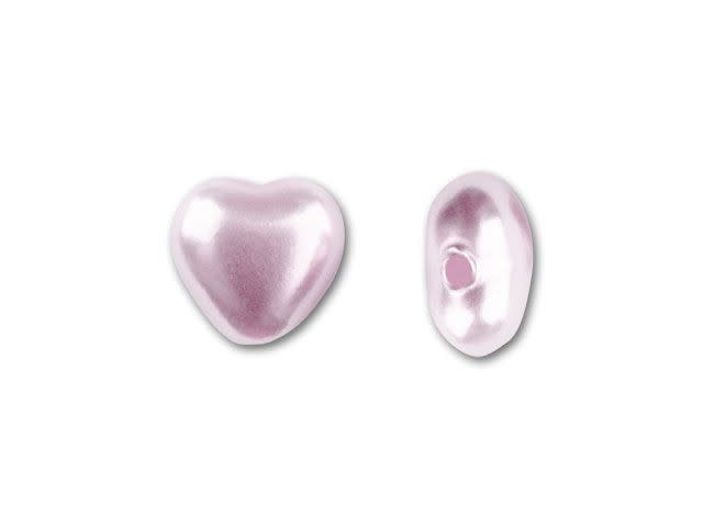 6mm Glass Heart Pearlized Lavender