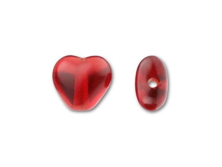 6mm Glass Heart Ruby