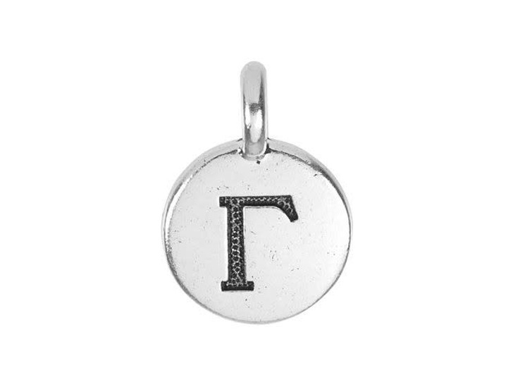 TierraCast Antique Silver-Plated Pewter Greek Letter Charm - Gamma