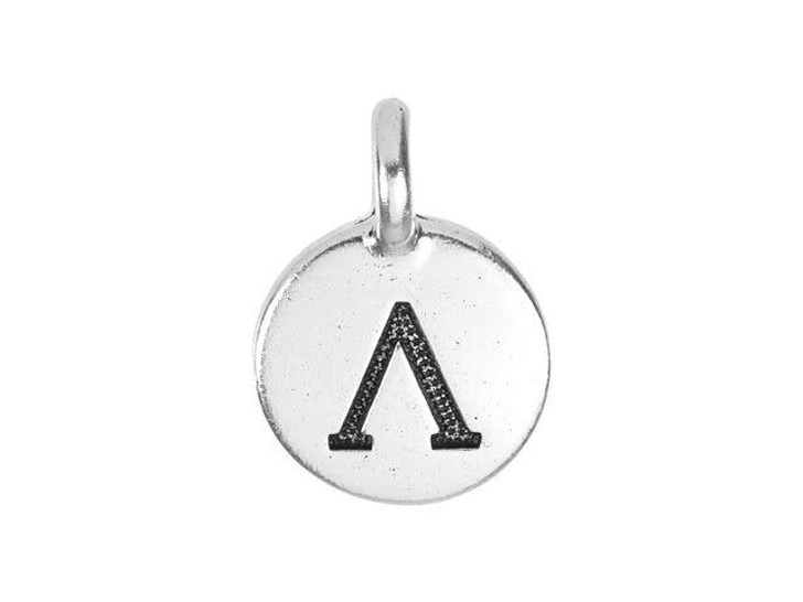 TierraCast Antique Silver-Plated Pewter Greek Letter Charm - Lamda