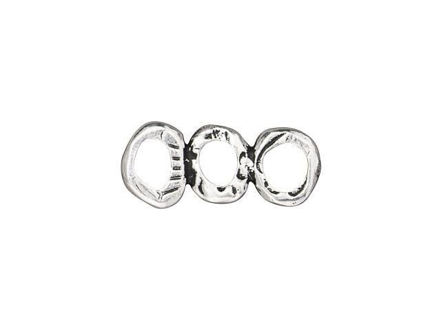 TierraCast Antique Silver-Plated Pewter Intermix 3-Ring-Bar Link