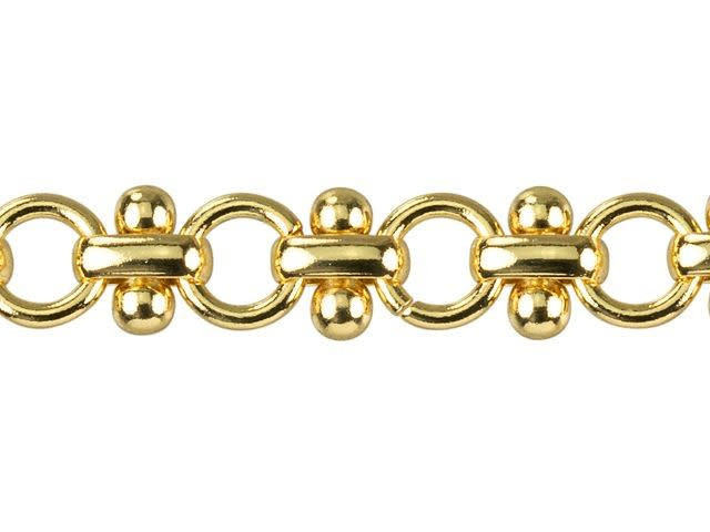 6mm Gold-Plated Brass Steampunk Cable Chain by the Foot