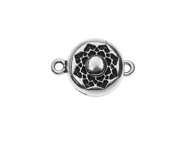 TierraCast Antique Silver-Plated Pewter Lotus Magnetic Clasp Set