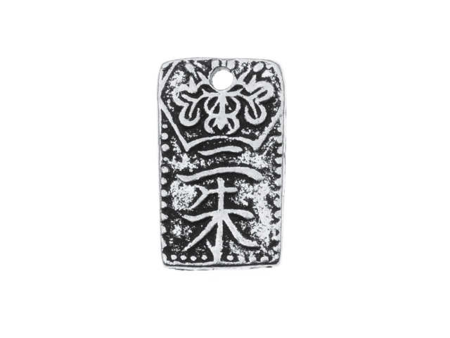 TierraCast Antique Silver-Plated Pewter Rectangle Nisshu Charm