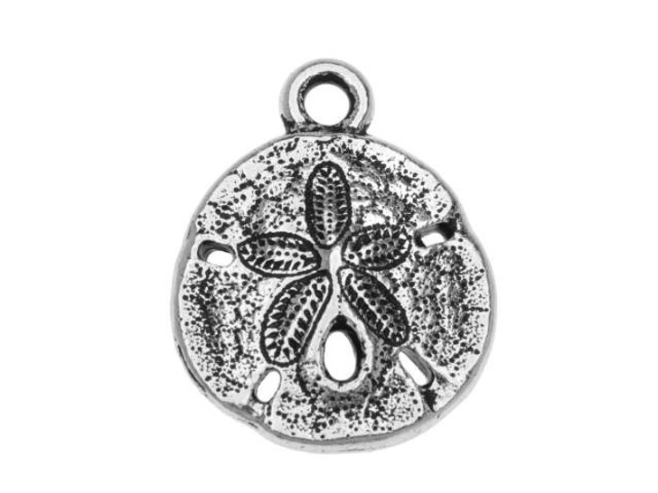 TierraCast Antique Silver-Plated Pewter Sand Dollar Charm