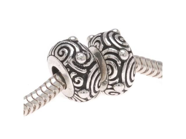 TierraCast Antique Silver-Plated Pewter Spiral EuroBead