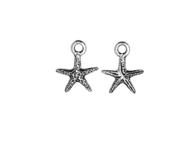 TierraCast Antique Silver-Plated Pewter Tiny Seastar Charm