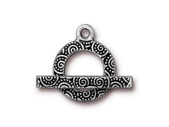 Tierracast Antique Silver-Plated Spiral Toggle Clasp