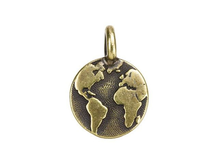TierraCast Oxidized Brass-Plate Earth Pendant