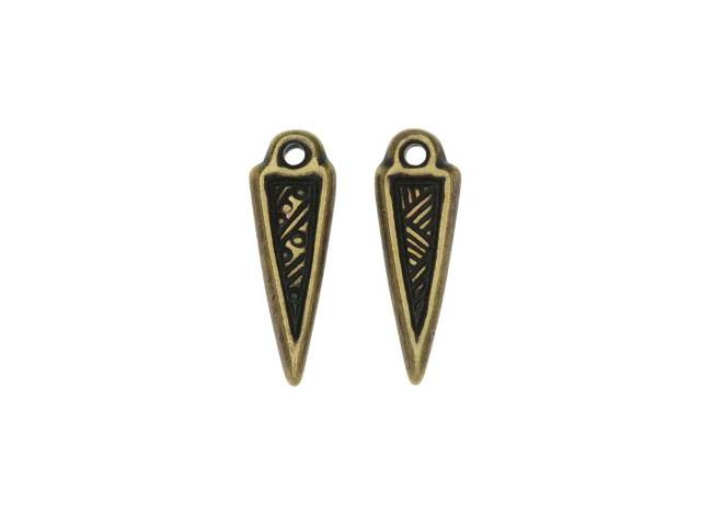 TierraCast Oxidized Brass-Plate Ethnic Spike Drop Charm