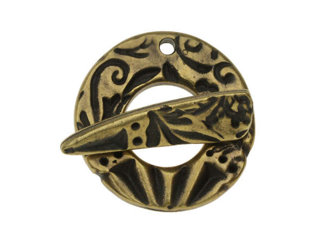 TierraCast Oxidized Brass-Plate Flora Toggle Clasp Set