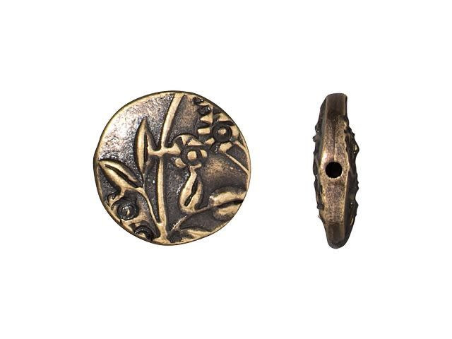 TierraCast Oxidized Brass-Plate Jardin Puffed Bead