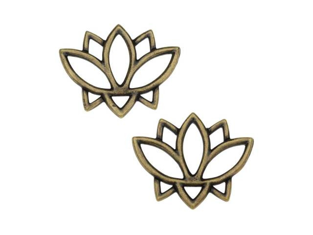 TierraCast Oxidized Brass-Plate Open Lotus Link