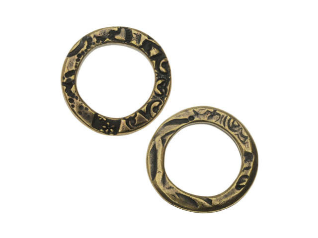 TierraCast Oxidized Brass-Plate Reversible Large Flora Ring Link