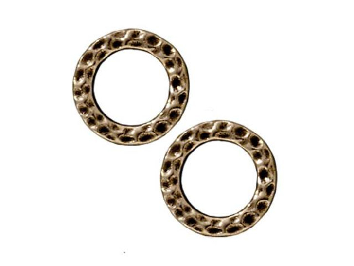 TierraCast Oxidized Brass-Plate Small Hammered Ring