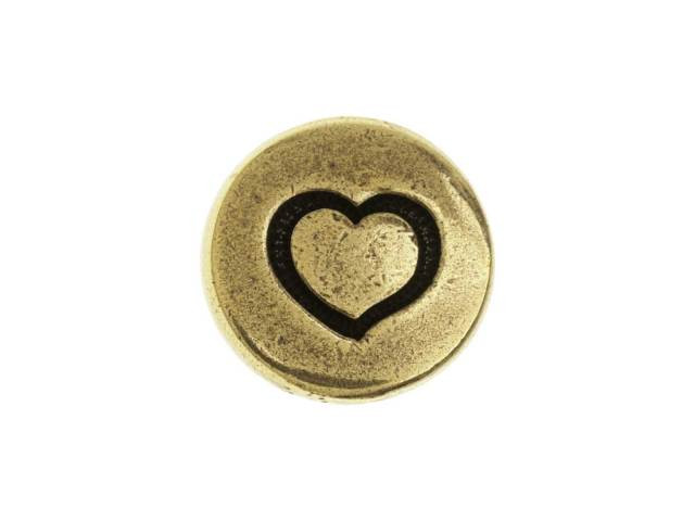 TierraCast Oxidized Brass-Plate Small Heart Button