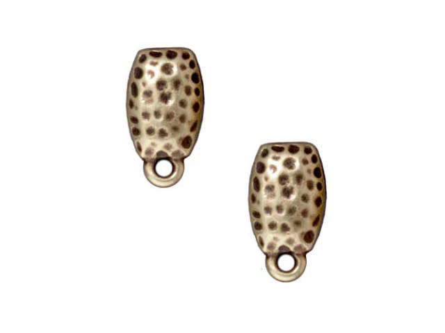 TierraCast Brass-Oxide Pewter Hammertone Earring Post (1 Pair)