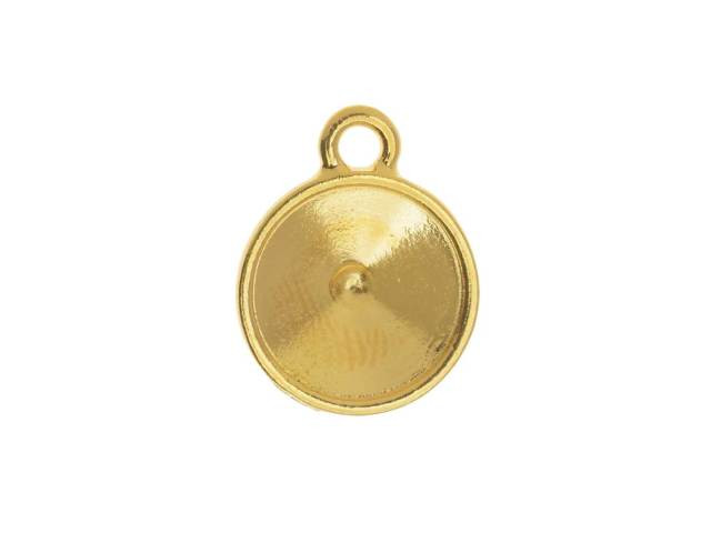 TierraCast Gold 12mm Rivoli Setting Charm