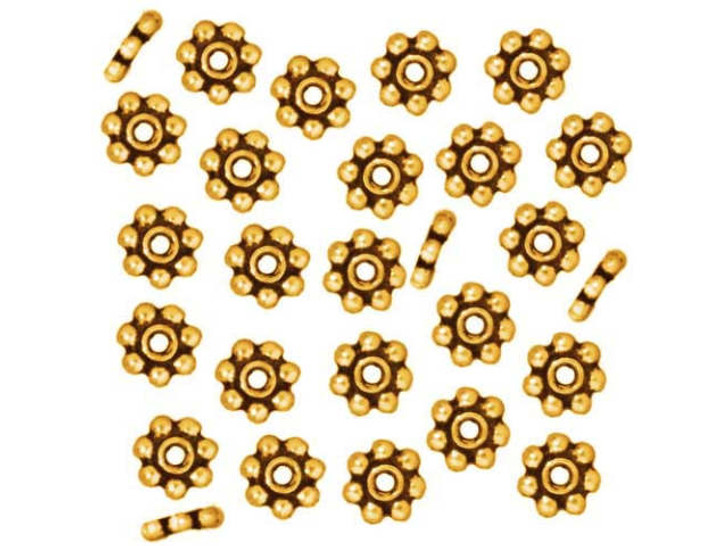 TierraCast Gold 5mm Beaded Heishi Daisy Spacer