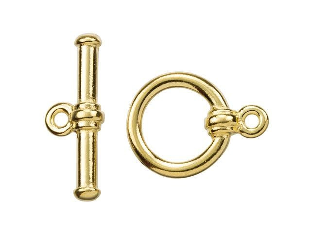 TierraCast Gold-Plated Pewter Bar and Ring Clasp Set