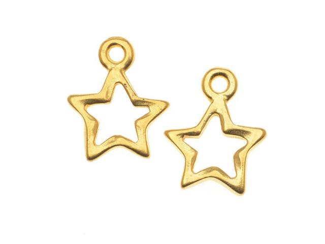 TierraCast Gold-Plated Pewter Open Star Drop
