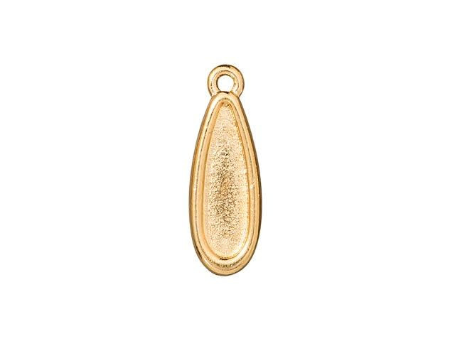 TierraCast Gold-Plated Pewter Raindrop Frame Charm