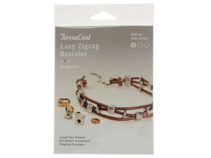 TierraCast Leather Lazy Zigzag Bracelet Kit