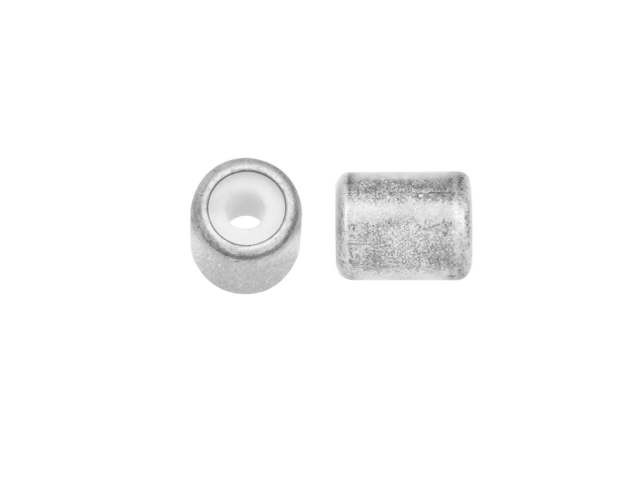 7 x 5mm Antique Silver String-On Barrel Clasp with Silicone Grommet