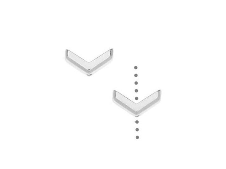 TierraCast Rhodium-Plated Pewter Faceted Chevron Bead