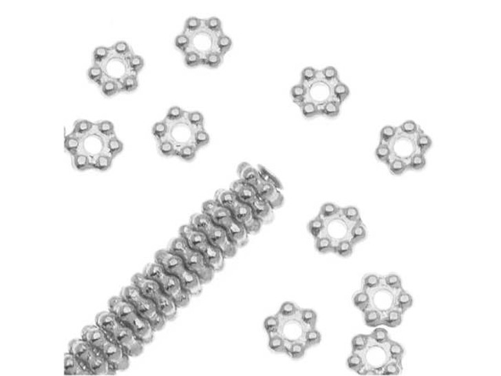 TierraCast Silver 3mm Beaded Heishi Daisy Spacer