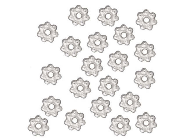 TierraCast Silver 5mm Beaded Heishi Daisy Spacer