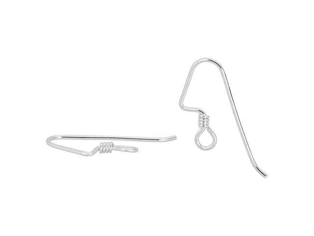 TierraCast Sterling Silver Angled Earwire with Coil (1 Pair)