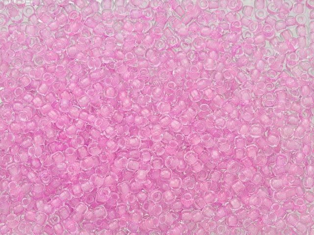 TOHO 11/0 Glow in the Dark Dark Pink/Green Pink Round Bead 2.5-Inch Tube