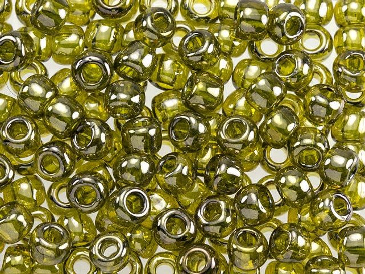 TOHO 3/0 Gold-Lustered Green Tea Round Bead 2.5-Inch Tube