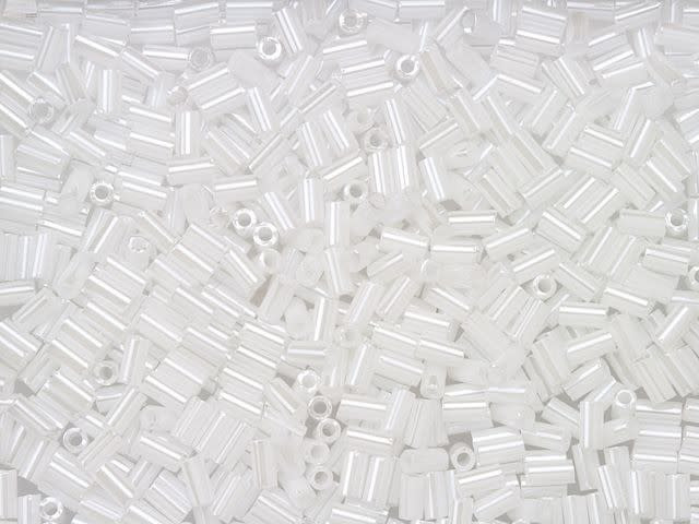 TOHO 3mm Bugle Beads Opaque-Lustered White 2.5-Inch Tube