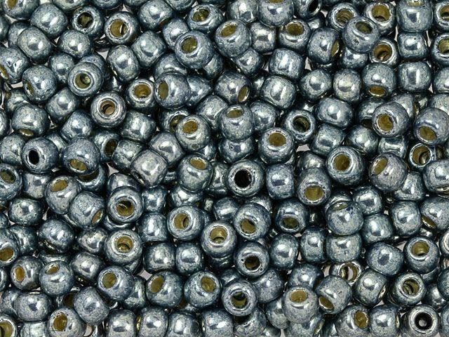 TOHO 6/0 PermaFinish Galvanized Blue Slate Round Bead 2.5-Inch Tube